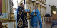 Архиерейская  литургия в Троицком соборе р. п. Ордынское в день празднования Благовещения Пресвятой Богородицы - Карасукская и Ордынская Епархия